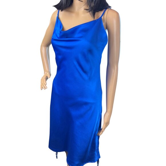 paper ❤ heart Sleeveless Satin‎ Slip Dress in Royal Blue Size XS - Picture 1 of 6